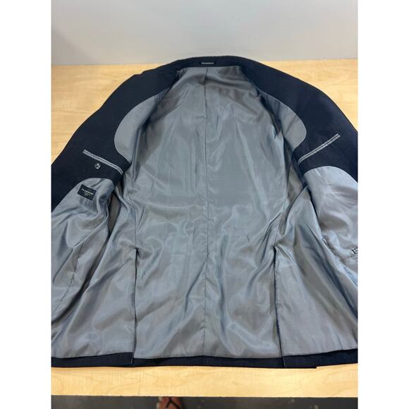 Promto Uomo Suit Jacket Blazer Wool Charcoal Grey Mens Size‎ 42 Long 36 Waist - Picture 3 of 7